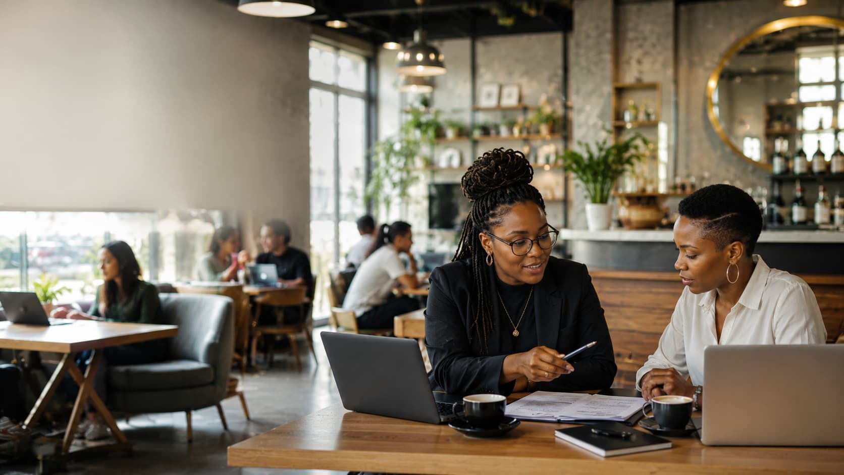 Business Trends, Remote Work, Hybrid Work, Coffee Shops, Entrepreneurs, Freelancers, Startups, South Africa